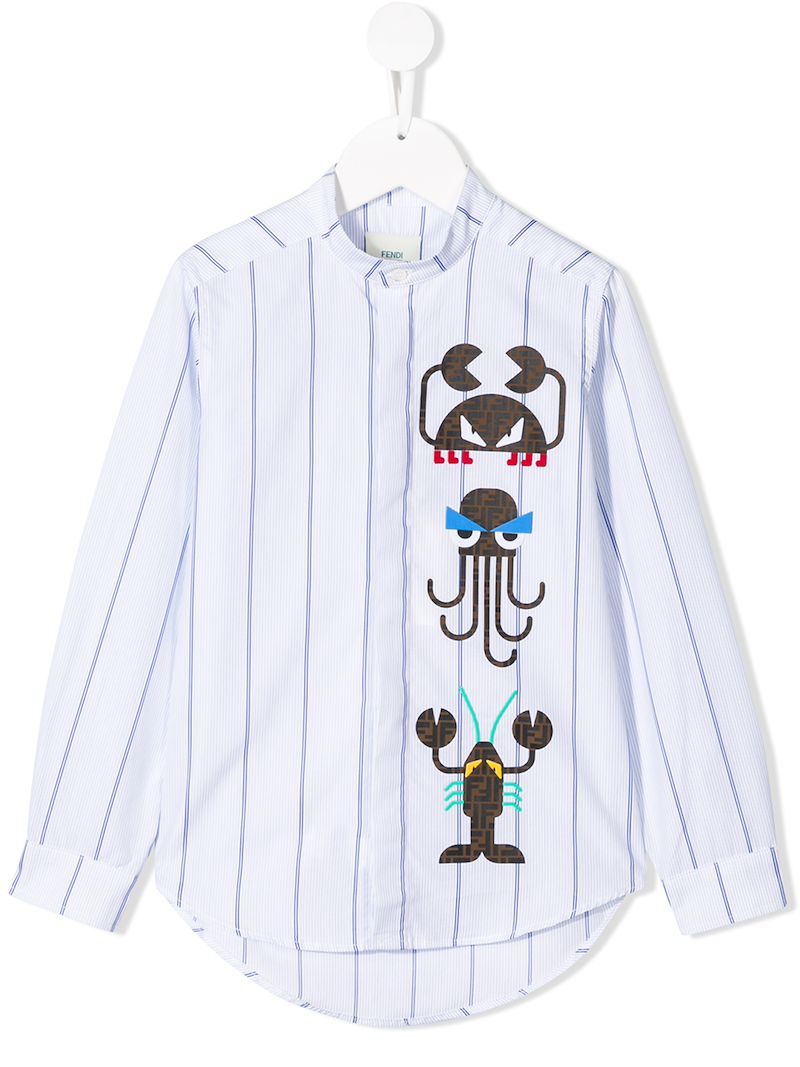 Fendi Kids рубашка Friends в полоску