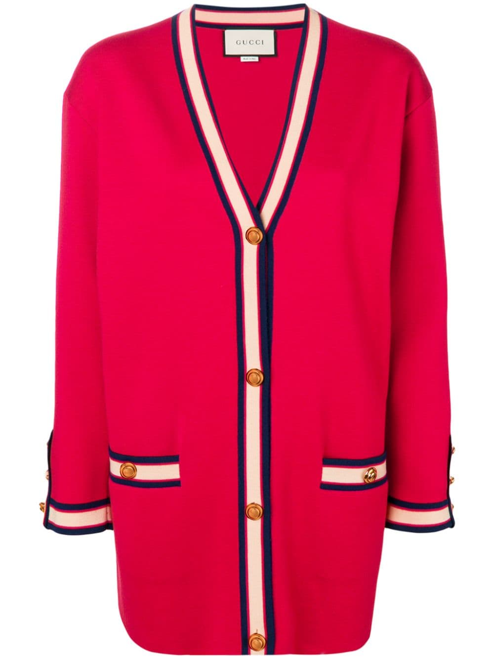 GUCCI OVERSIZED CARDIGAN WITH WEB DETAIL