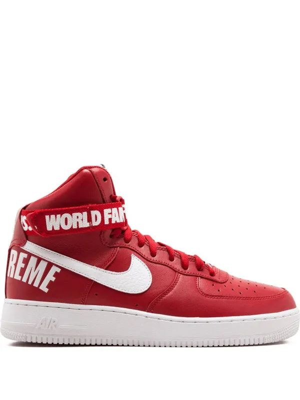 Shop red Nike x Supreme Air Force 1 