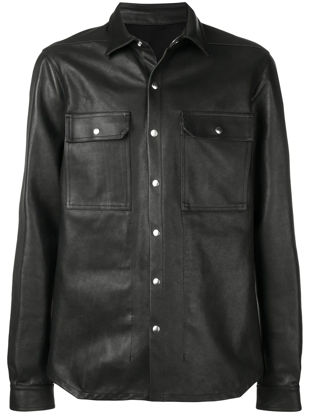 Rick Owens Leather Shirt Jacket - Farfetch