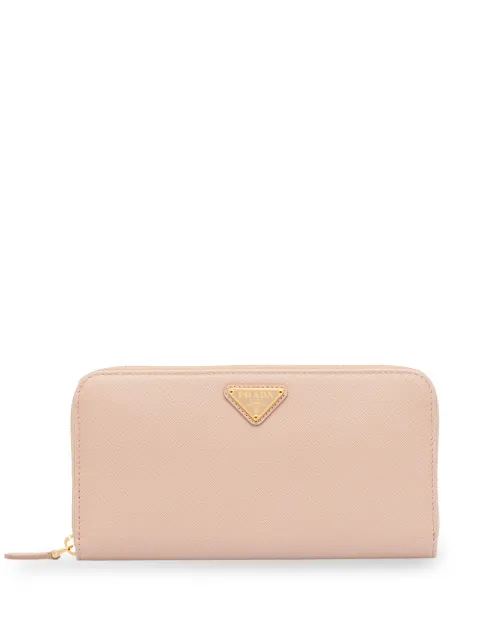 Prada Saffiano leather logo plaque wallet