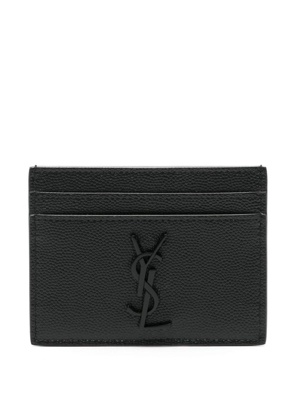 Saint Laurent Cassandre-logo leather cardholder - Black