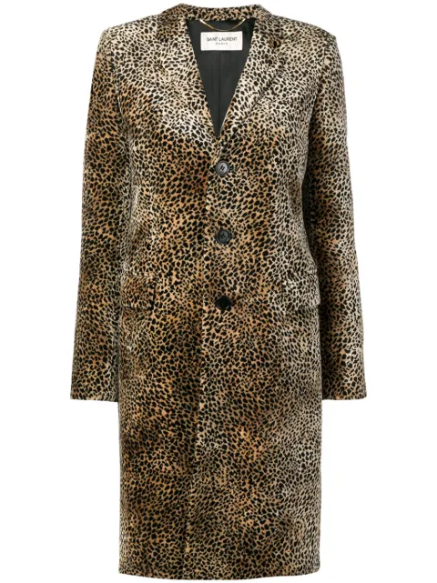 SAINT LAURENT CHESTERFIELD LEOPARD PRINT COAT