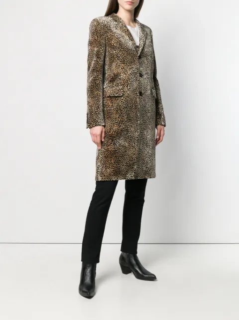 SAINT LAURENT CHESTERFIELD LEOPARD PRINT COAT