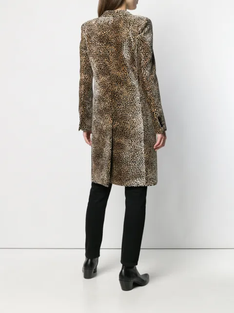 SAINT LAURENT CHESTERFIELD LEOPARD PRINT COAT