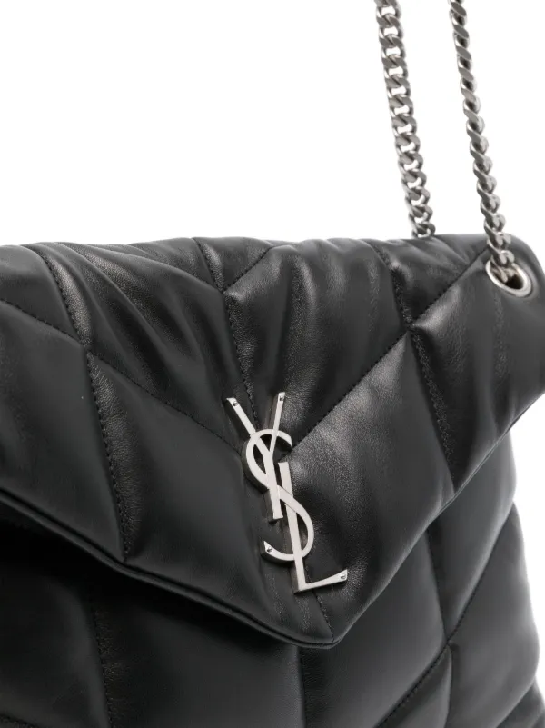 ショルダーバッグ・ポシェット SAINT LAURENT BLACK NAPPA LEATHER MEDIUM LOULOU SHOULDER BAG Loulou Medium leather shoulder bag in black - Saint Laurent