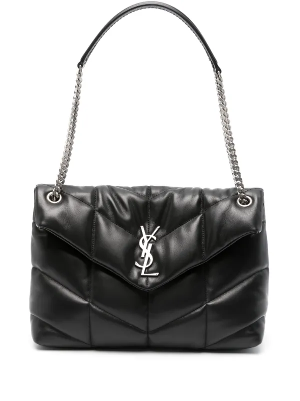 Saint Laurent Medium Loulou Leather Shoulder Bag Black FARFETCH AU