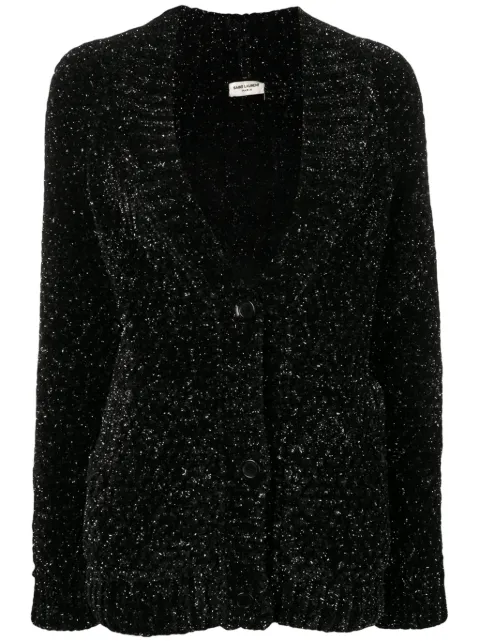 Saint Laurent cardigan à effet métallisé