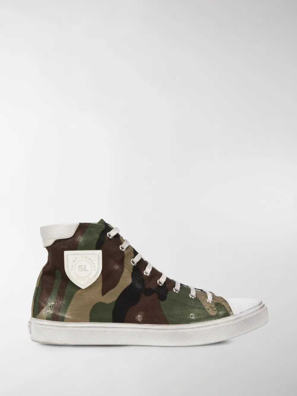 SAINT LAURENT BEDFORD CAMOUFLAGE SNEAKERS,5882751IR1013813145