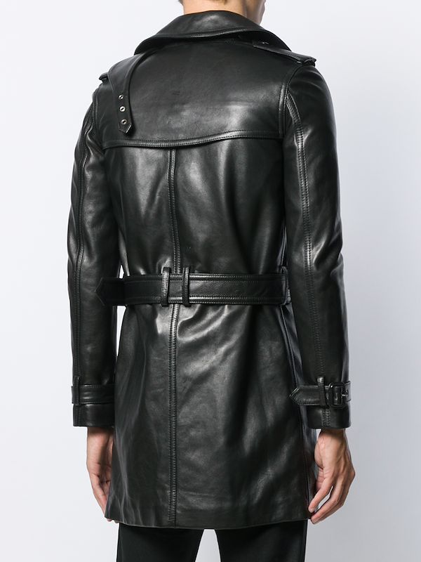 saint laurent leather trench coat mens