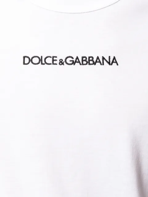 Dolce Gabbana Logo Embroidered T Shirt Farfetch