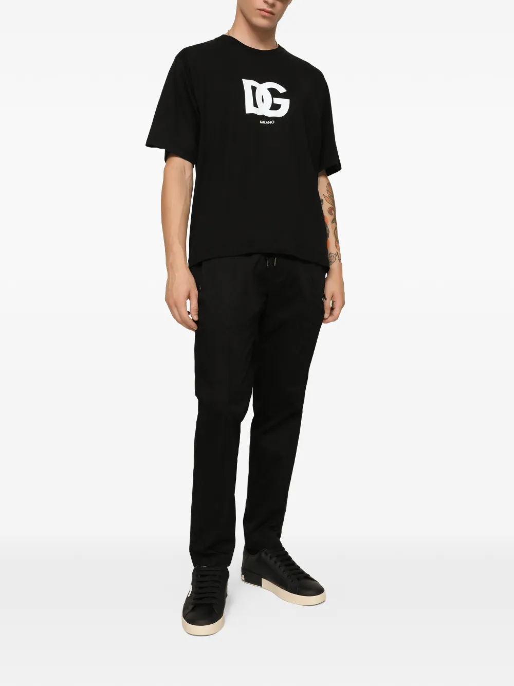 Dolce & Gabbana Jogginghose Mit Logo Schild   Schwarz 