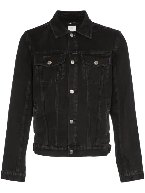 Click to view more detailed imagery on our partner's website Ksubi Men's Classic Dark-wash Denim Jacket In Black