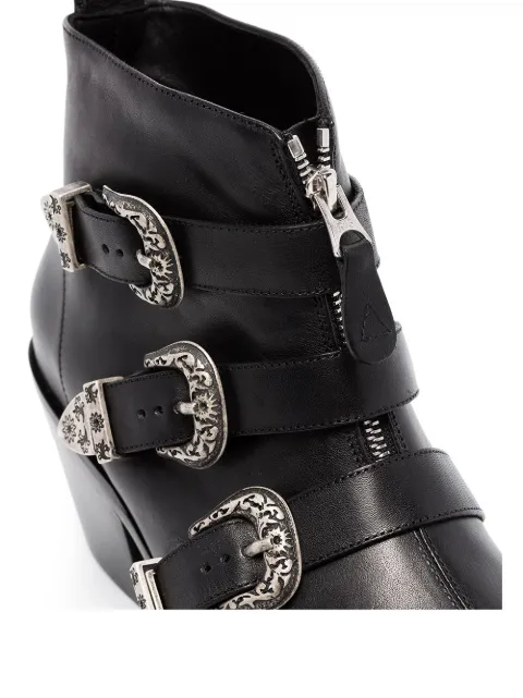 silver buckle boots