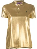 Ralph Lauren Collection silk lamé polo top - Gold