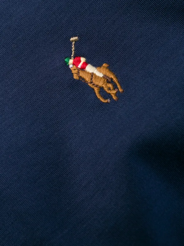 【送料&関税込】Polo Ralph Lauren Logo Embroidered Rib Trim Polo Ralph Lauren Logo Embroidered long-sleeve T-shirt