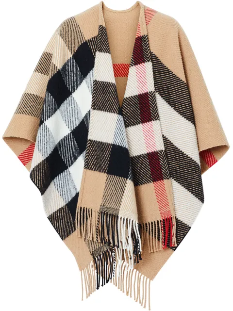 Burberry Check Wool Cashmere Cape