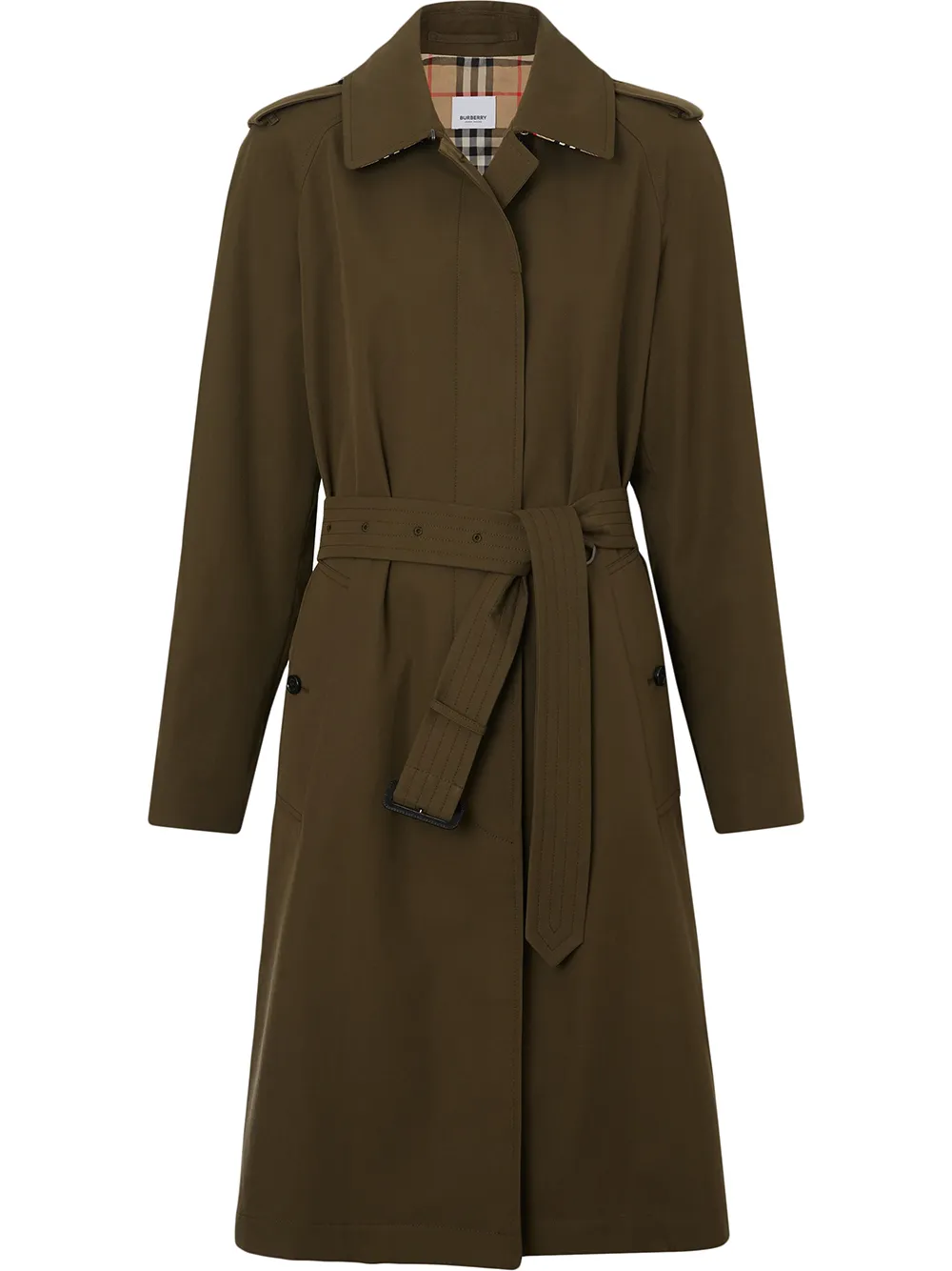 tropical gabardine belted car coat