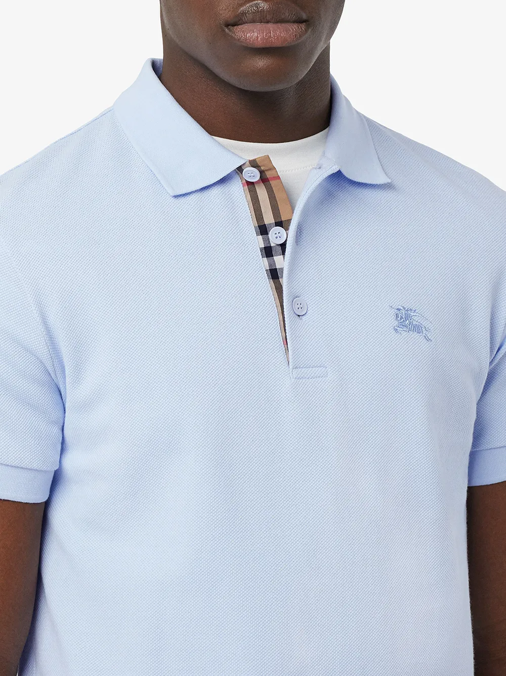 check placket polo shirt