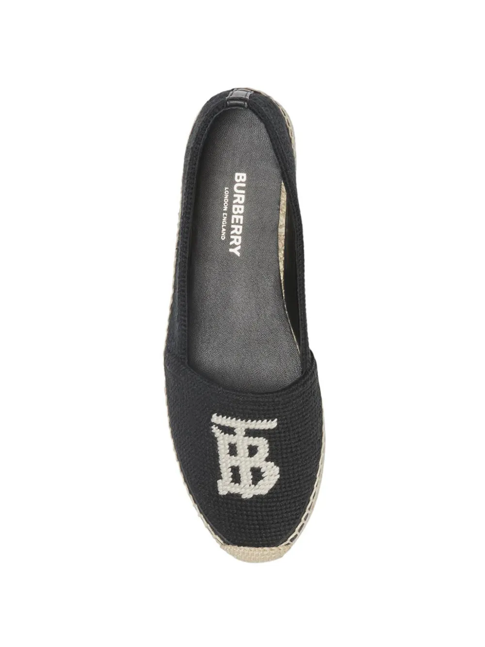 Burberry Monogram Motif Cotton And Leather Espadrilles - Farfetch