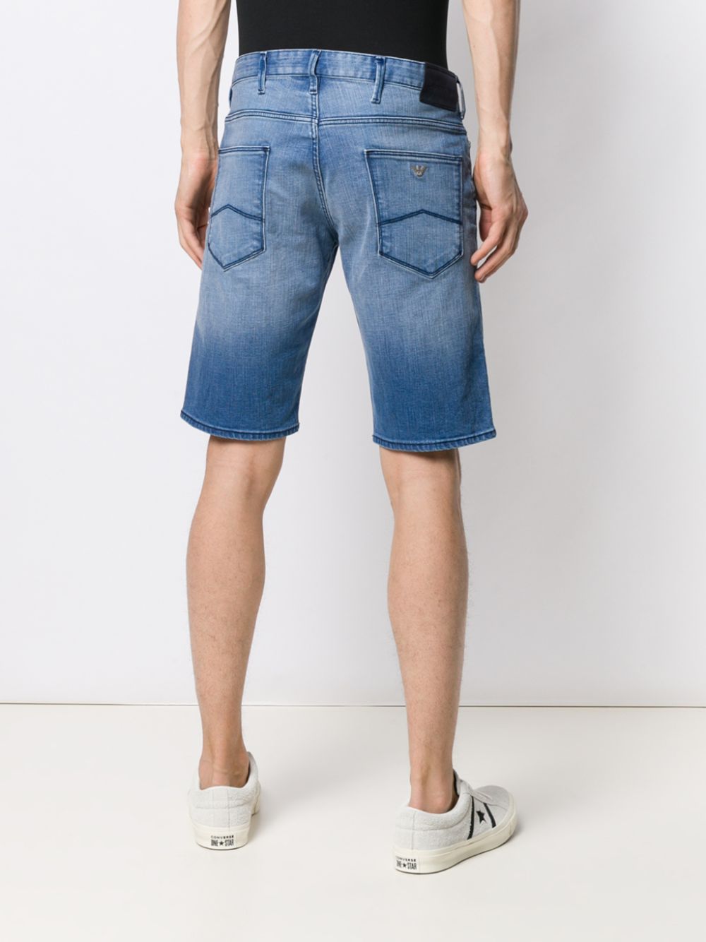 фото Emporio Armani джинсовые шорты прямого кроя