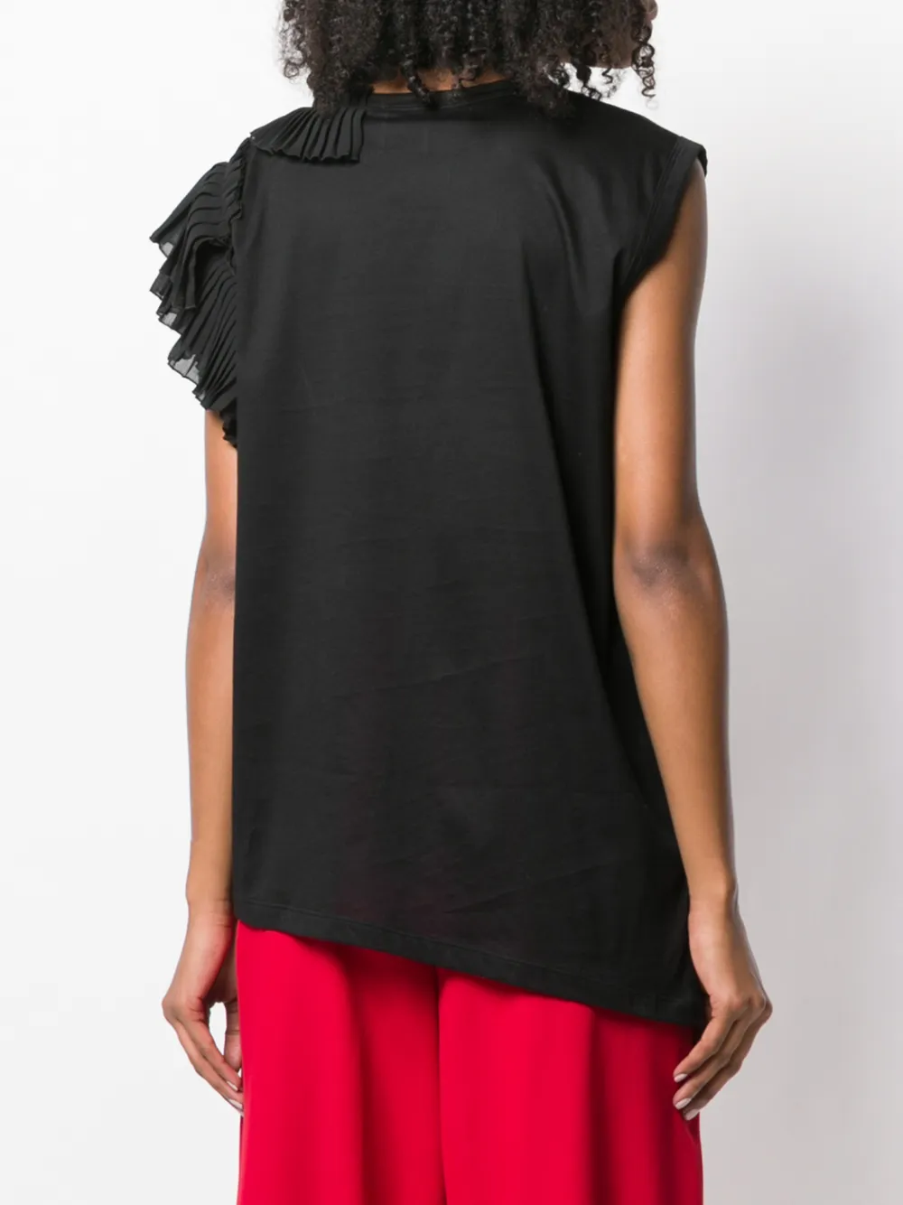 Nude Geplooide tanktop Zwart