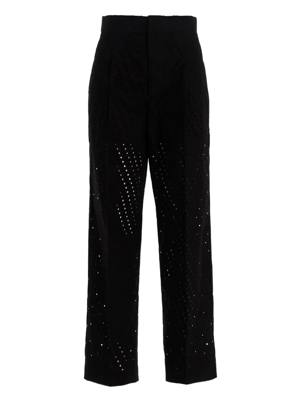 Nude perforated trousers | Black | Image 1