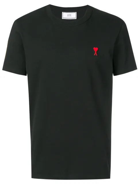Click to view more detailed imagery on our partner's website Ami Alexandre Mattiussi Black Ami De Coeur T-shirt In 001 Black