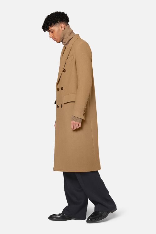 DOUBLE-BREASTED LONG COAT - AMI PARIS OFFICIAL