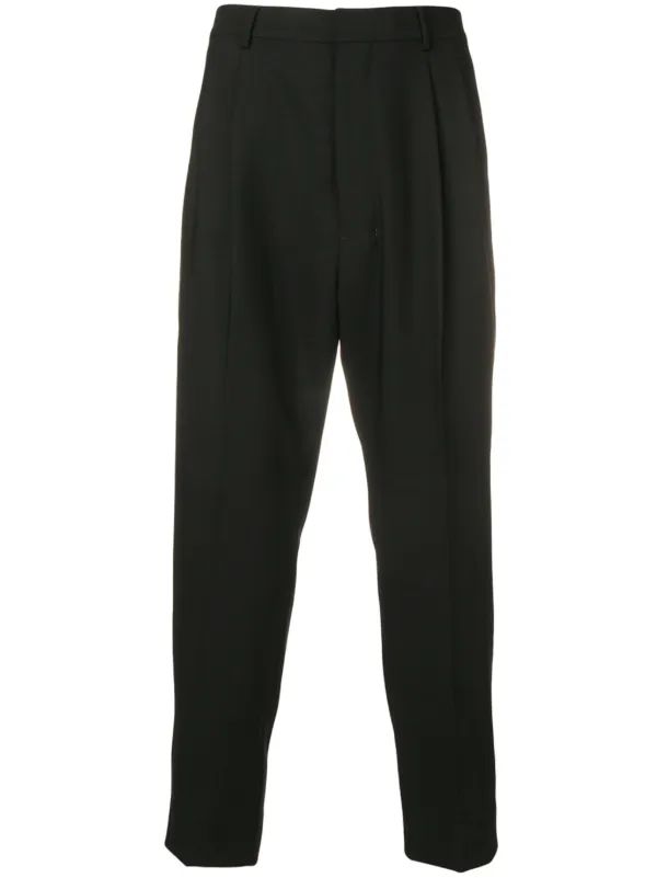 black high waisted pleated pants