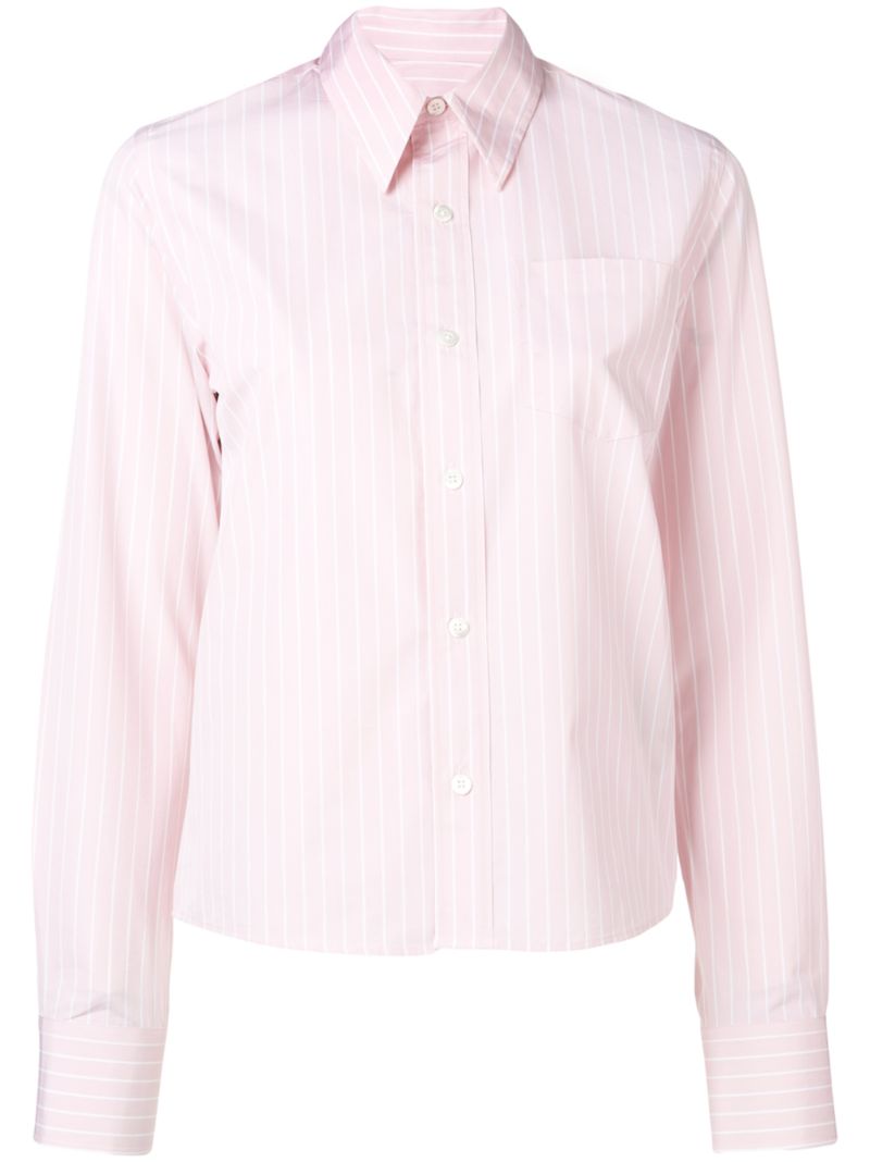 AMI ALEXANDRE MATTIUSSI CHEST POCKET STRIPED SHIRT