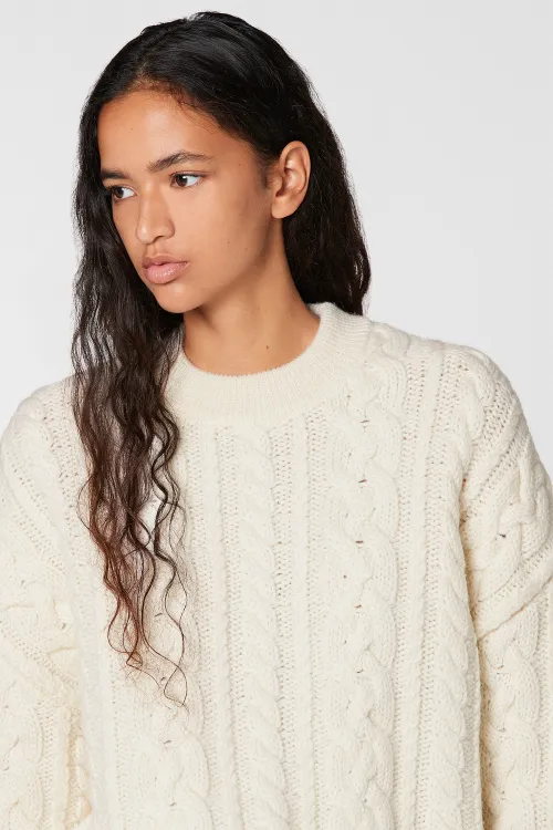 Women's Crewneck Cable Knit Oversize 