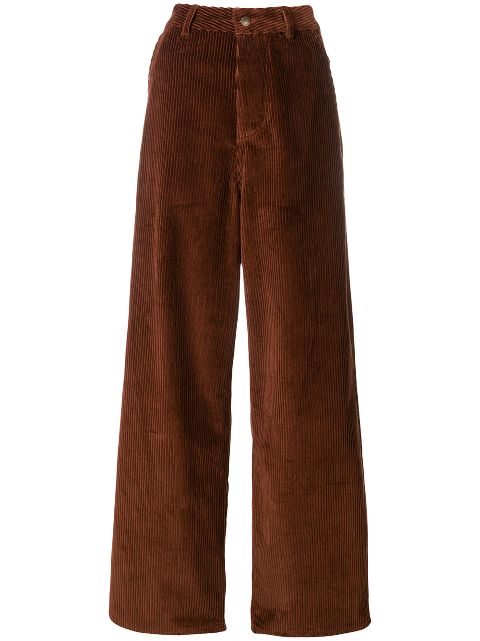 brown wide leg trousers