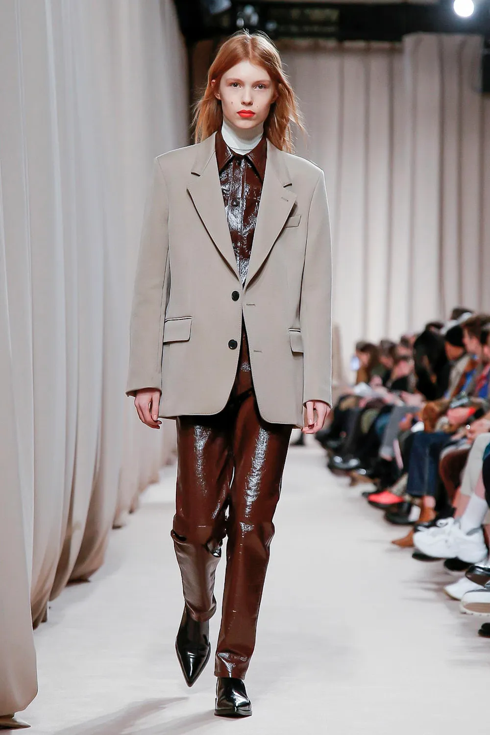 Click to view more detailed imagery on our partner's website Ami Alexandre Mattiussi Women's Lined Two Buttons Jacket In Neutrals