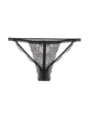 Kelly cupless bra and high waist lace knicker in black