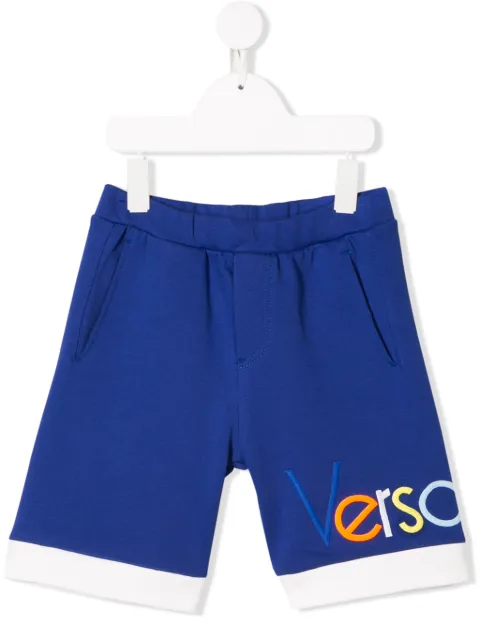 Versace Kids logo track shorts