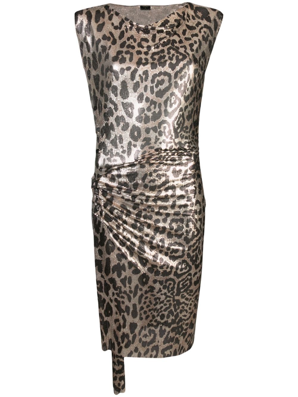 фото Paco rabanne леопардовое платье с эффектом металлик