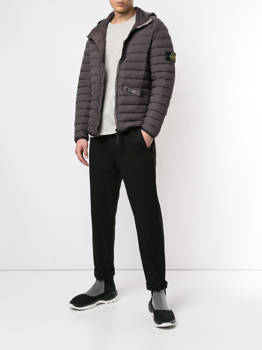 фото Stone island пуховик с капюшоном