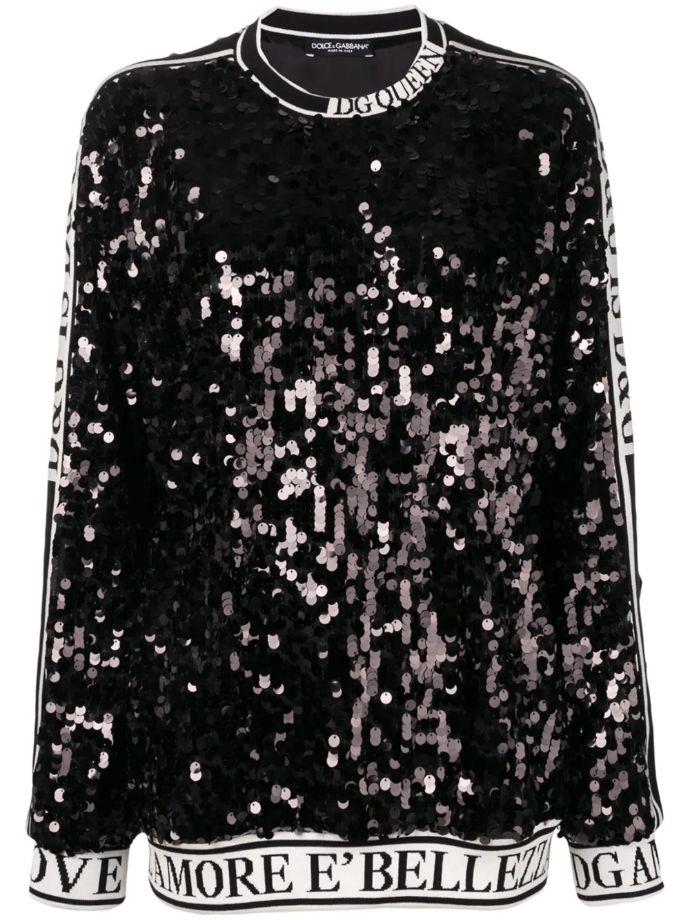 Dolce & Gabbana sequin slogan sweatshirt