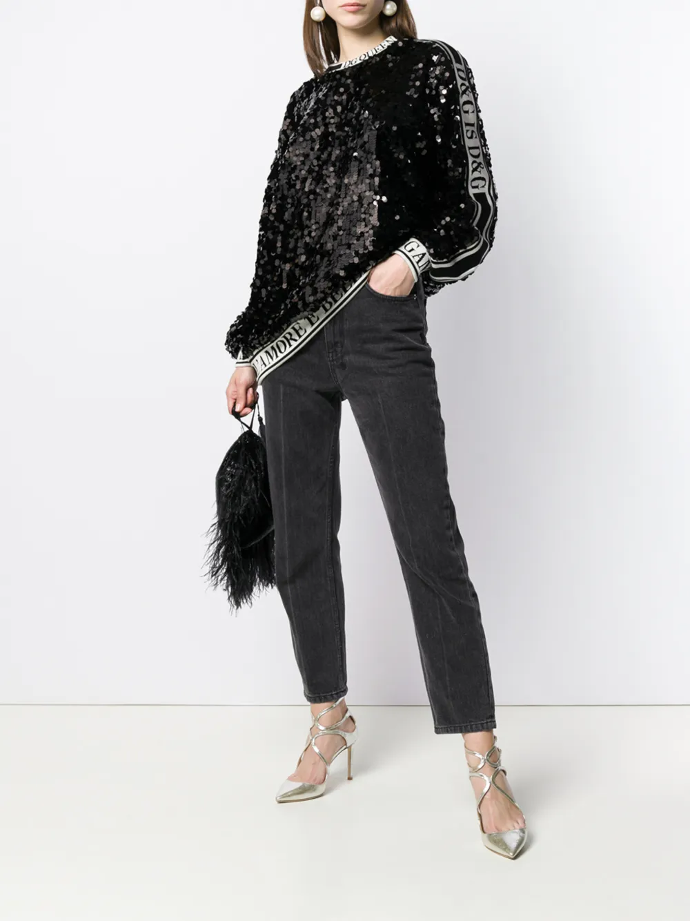 Dolce & Gabbana Sweater met pailletten Zwart