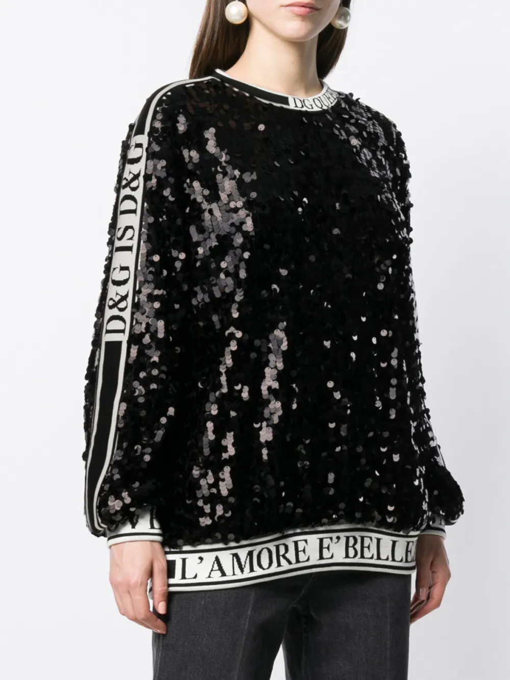 Dolce & Gabbana Sweater met pailletten Zwart