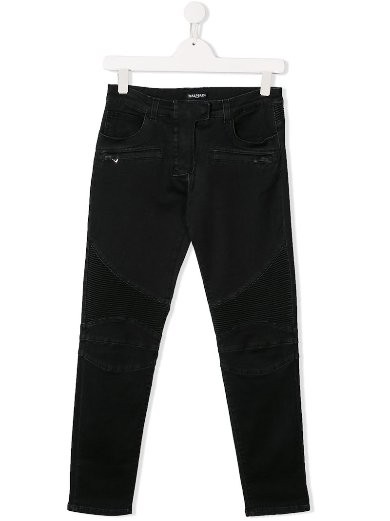 Balmain Kids джинсы с отделкой в рубчик