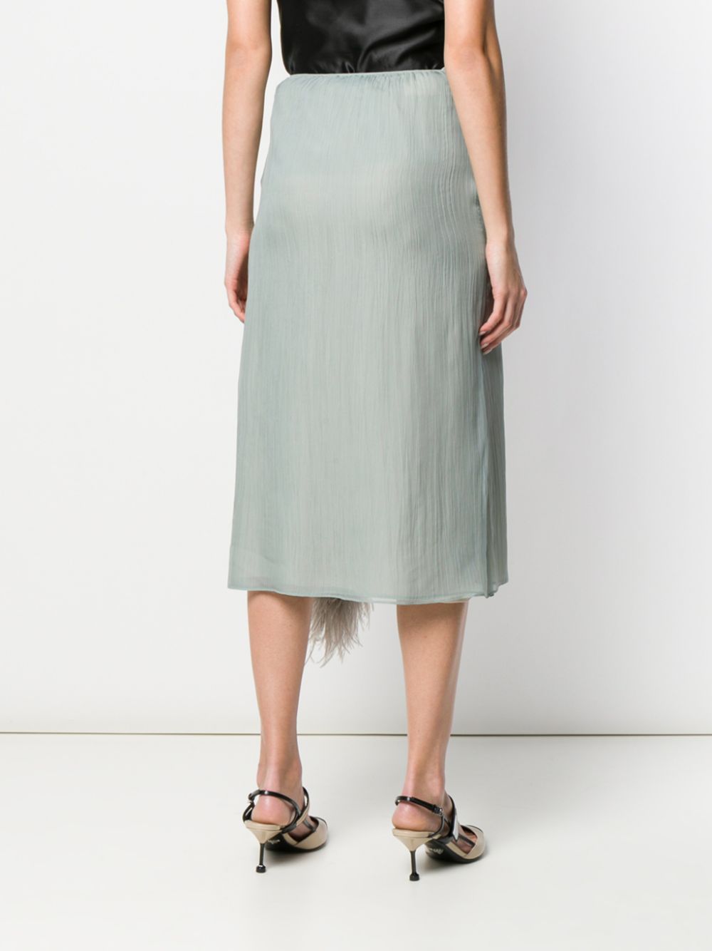 фото Prada юбка с отделкой перьями