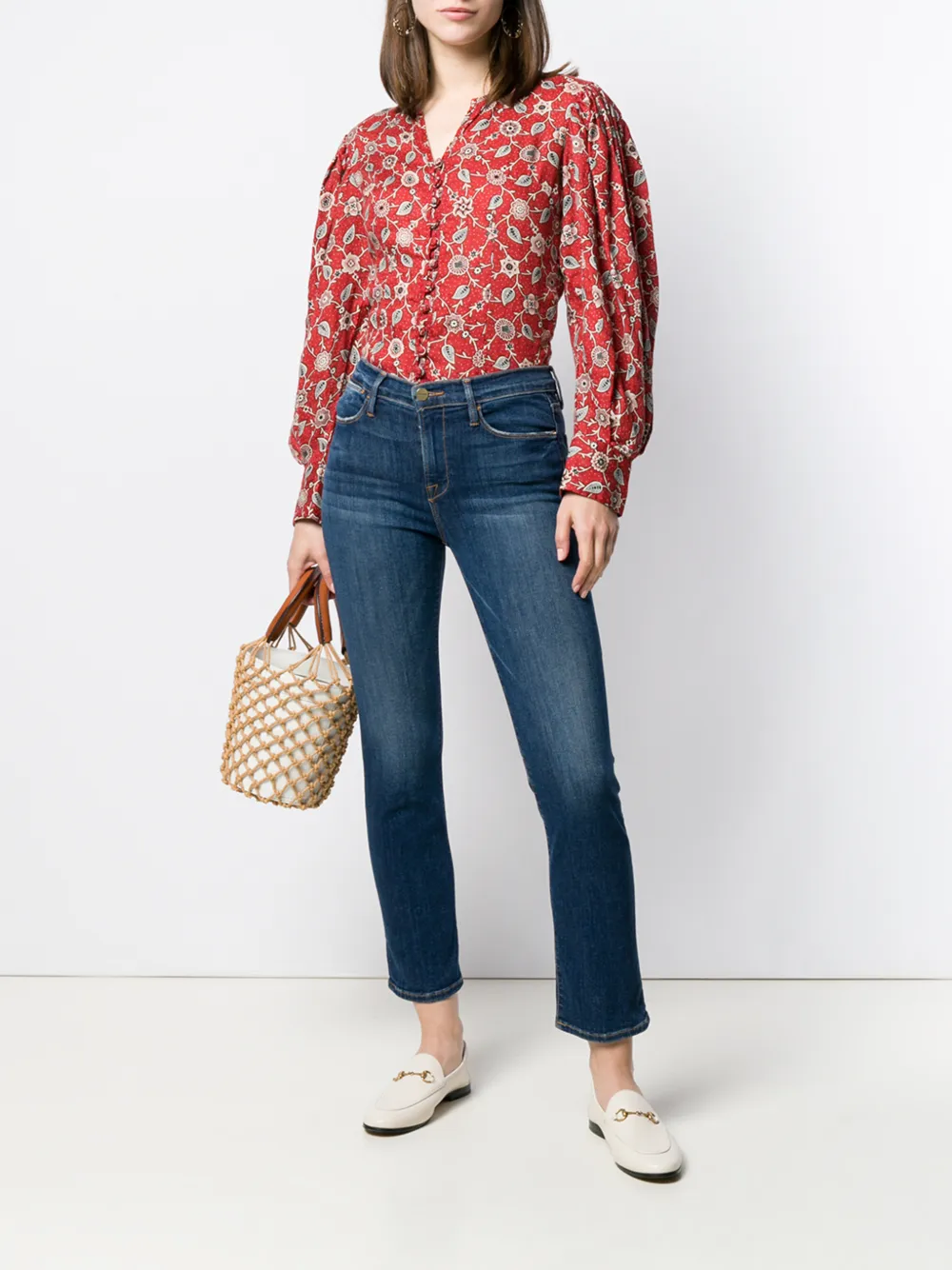 FRAME Slim-fit jeans - Blauw