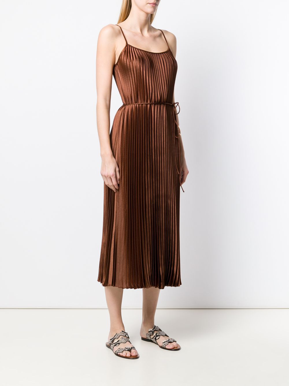 vince pleated midi dress