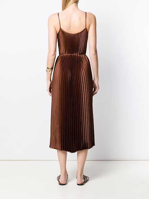 vince pleated midi dress