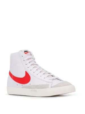nike white red high tops