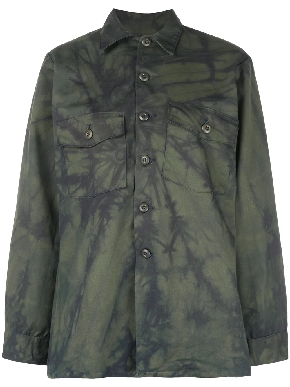 R13 T-shirts R13 TIE DYE EMBROIDERED SHIRT - GREEN