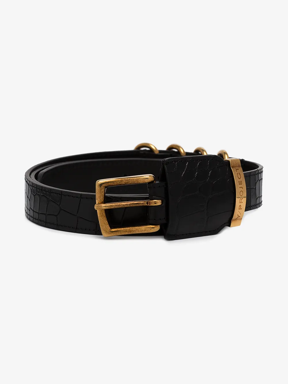 Y/project Belts Y/PROJECT CROCODILE-EFFECT BUCKLE BELT
