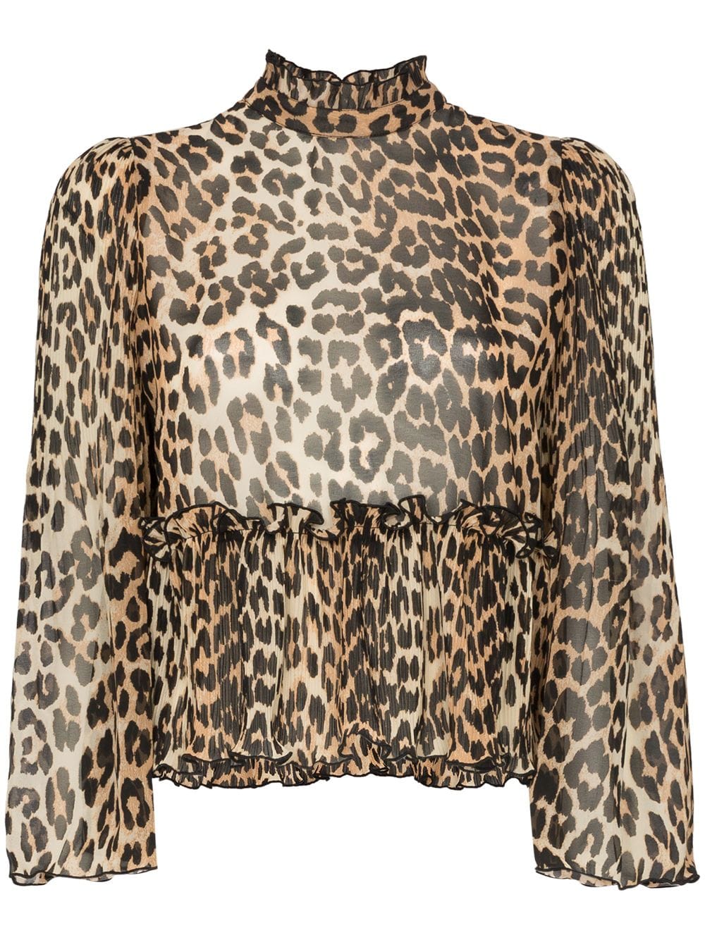 фото Ganni блузка с леопардовым принтом